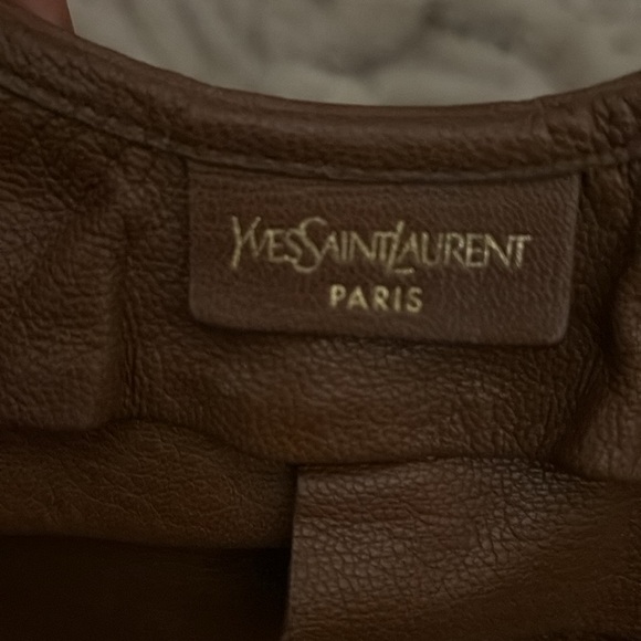 YVES SAINT LAURENT St. Tropez Hobo Ruffle Leather *AUTHENTIC* - Picture 2 of 12